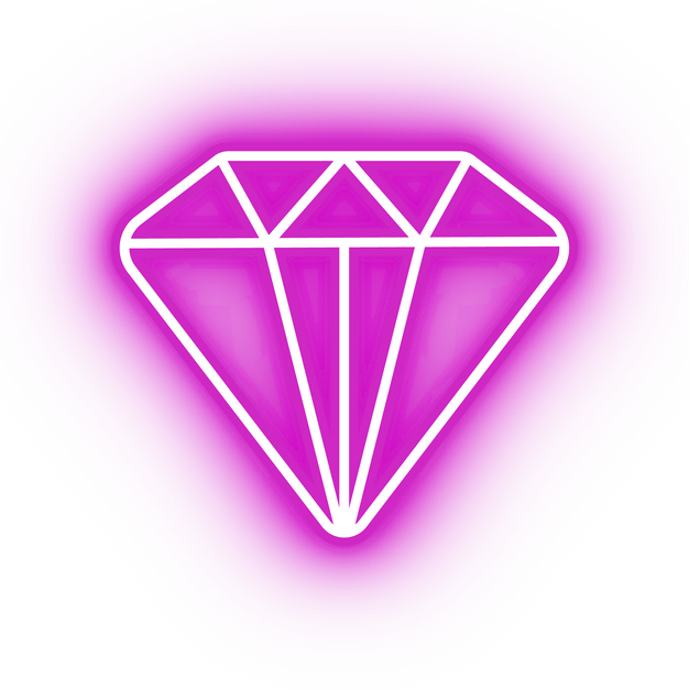 Neon pink diamond icon