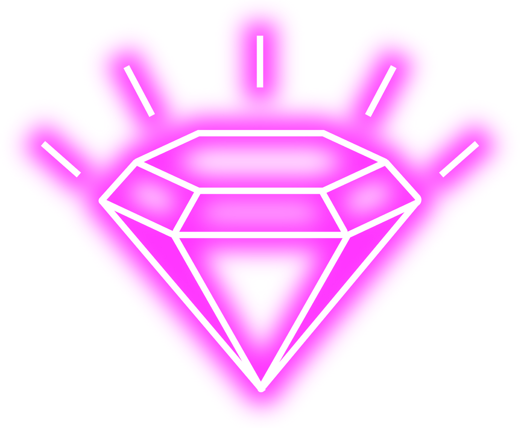 glow neon diamond  pink light icon element illustration