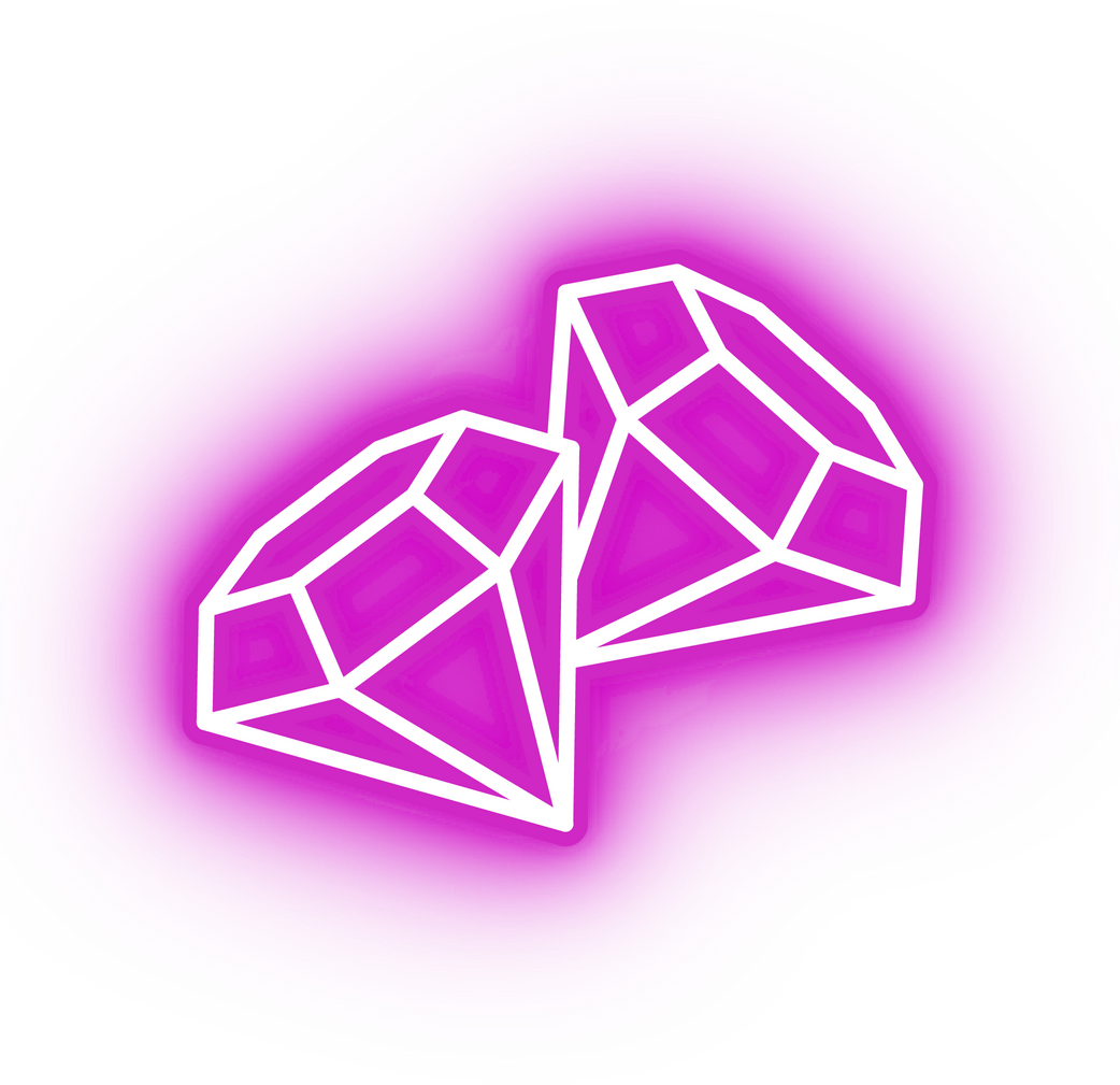 Neon pink diamonds icon